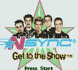 NSYNC Get to the Show title screen for GameBoy Color